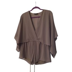 NWOT Petite Size* Batwing Romper- Taupe